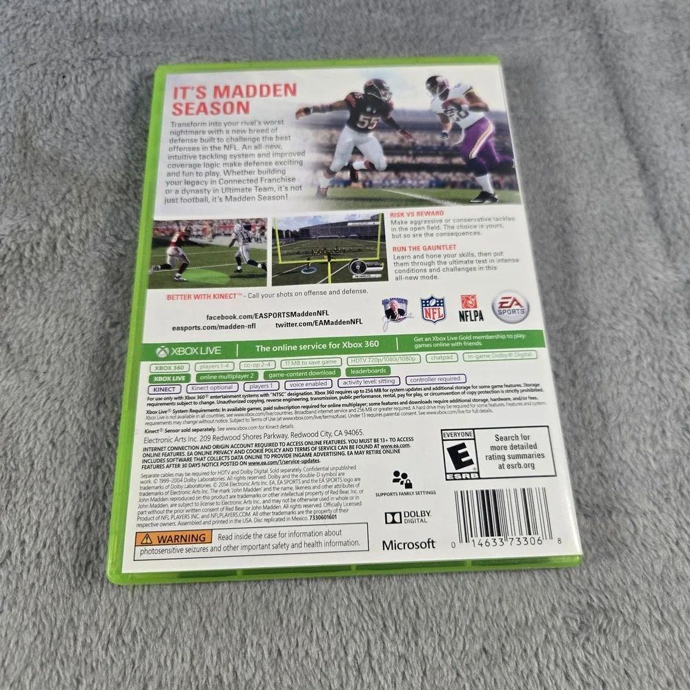 Madden NFL 15 Xbox 360 EA Sports Football Game Richard Sherman Tested Works CIB